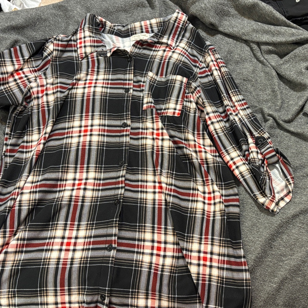 Women's Long Sleeve Plaid Dress